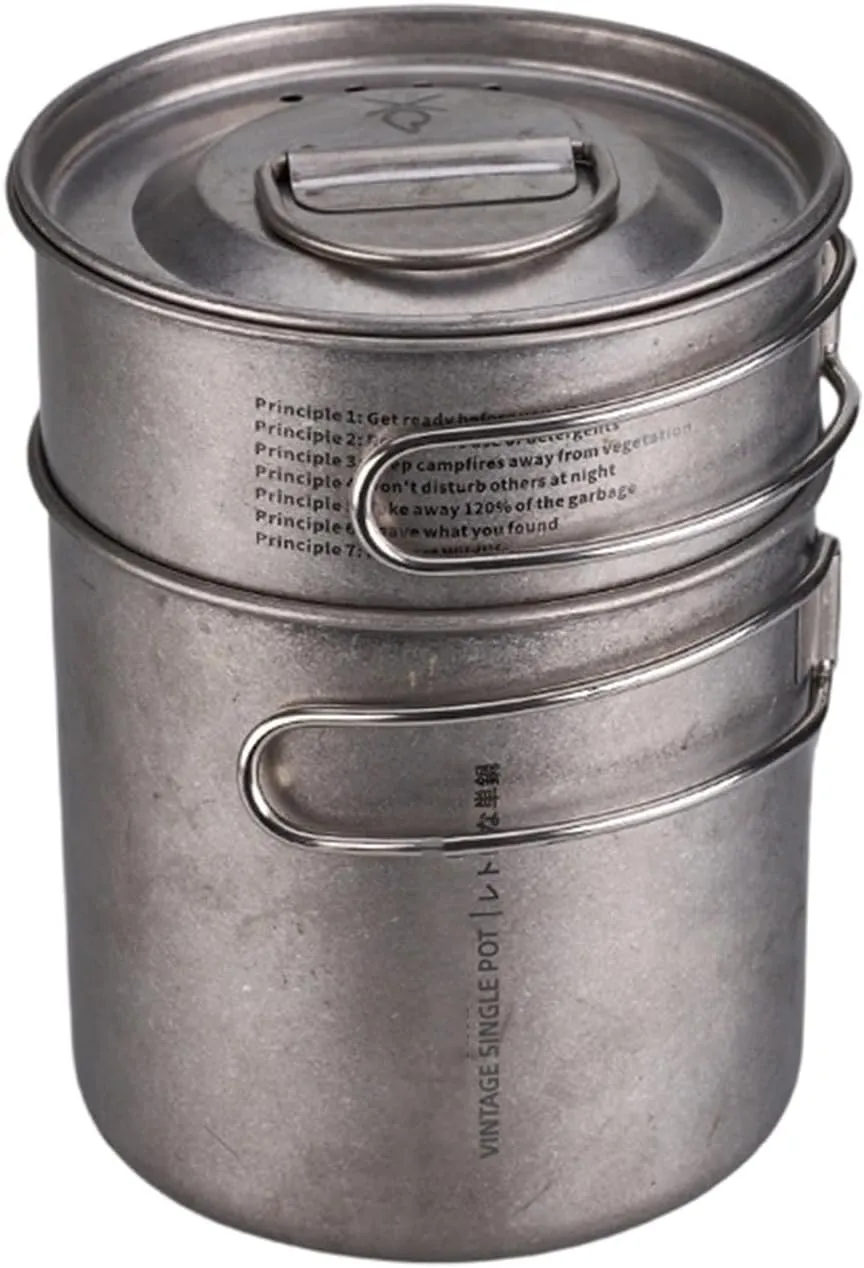 Outdoor Folding Camping Cookware Stainless Steels Outdoor Camping Pan Picnics Pots Set for Outdoor Hiking Backpacking