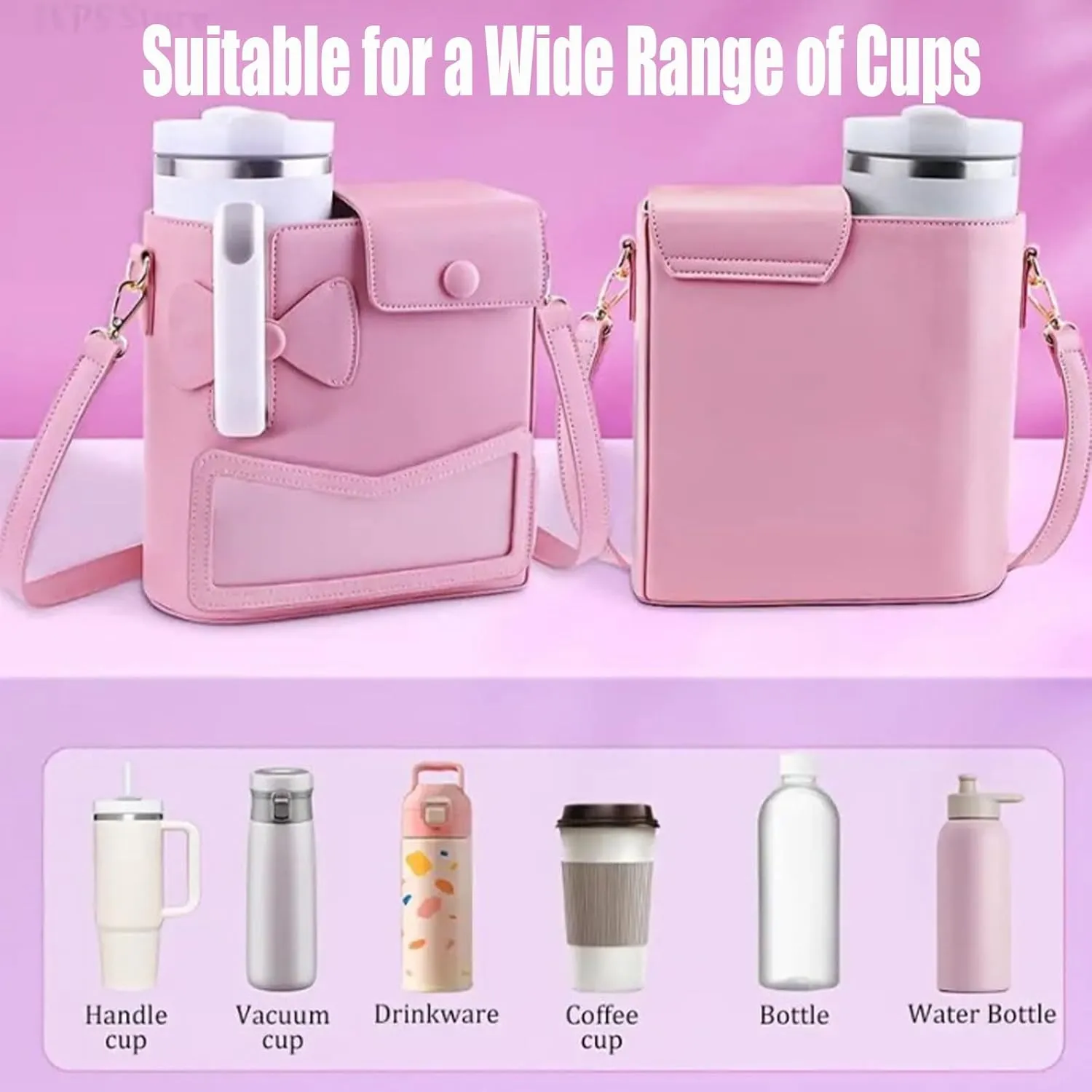 Outdoor Portable Crossbody Water Cup Storage Bag, Cross Body Bag with Water Bottle Holder, Adjustable Shoulder Strap