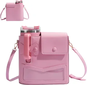 Outdoor Portable Crossbody Water Cup Storage Bag, Cross Body Bag with Water Bottle Holder, Adjustable Shoulder Strap
