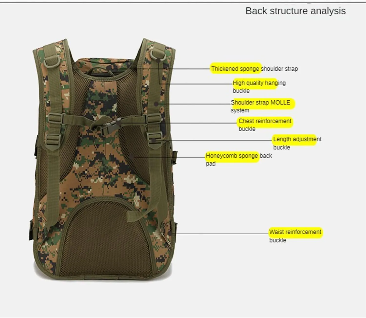 Outdoor Shoulder Tactical Bag Waterproof Mountaineering Bag Hiking Camo Backpack,CP