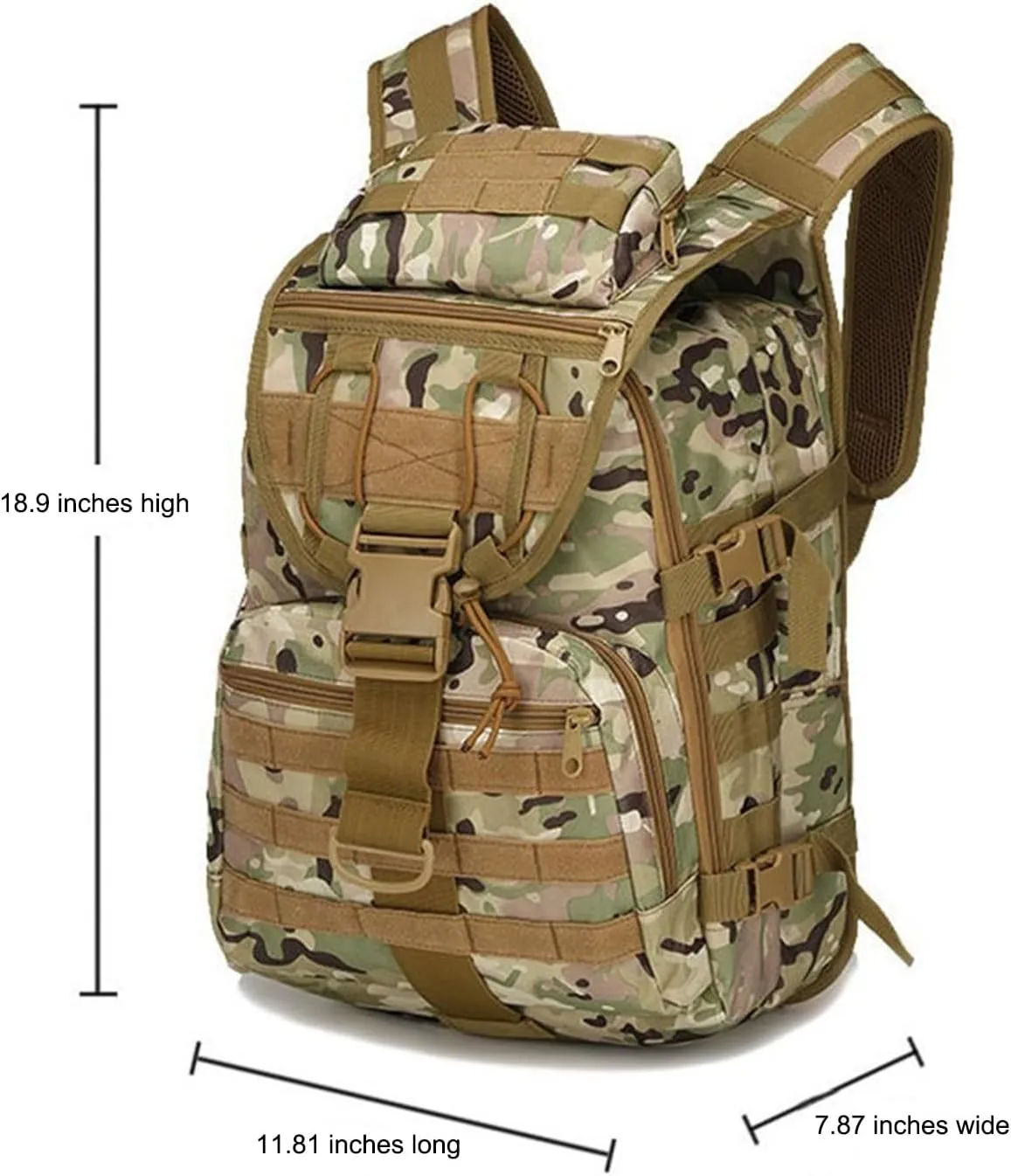 Outdoor Shoulder Tactical Bag Waterproof Mountaineering Bag Hiking Camo Backpack,CP