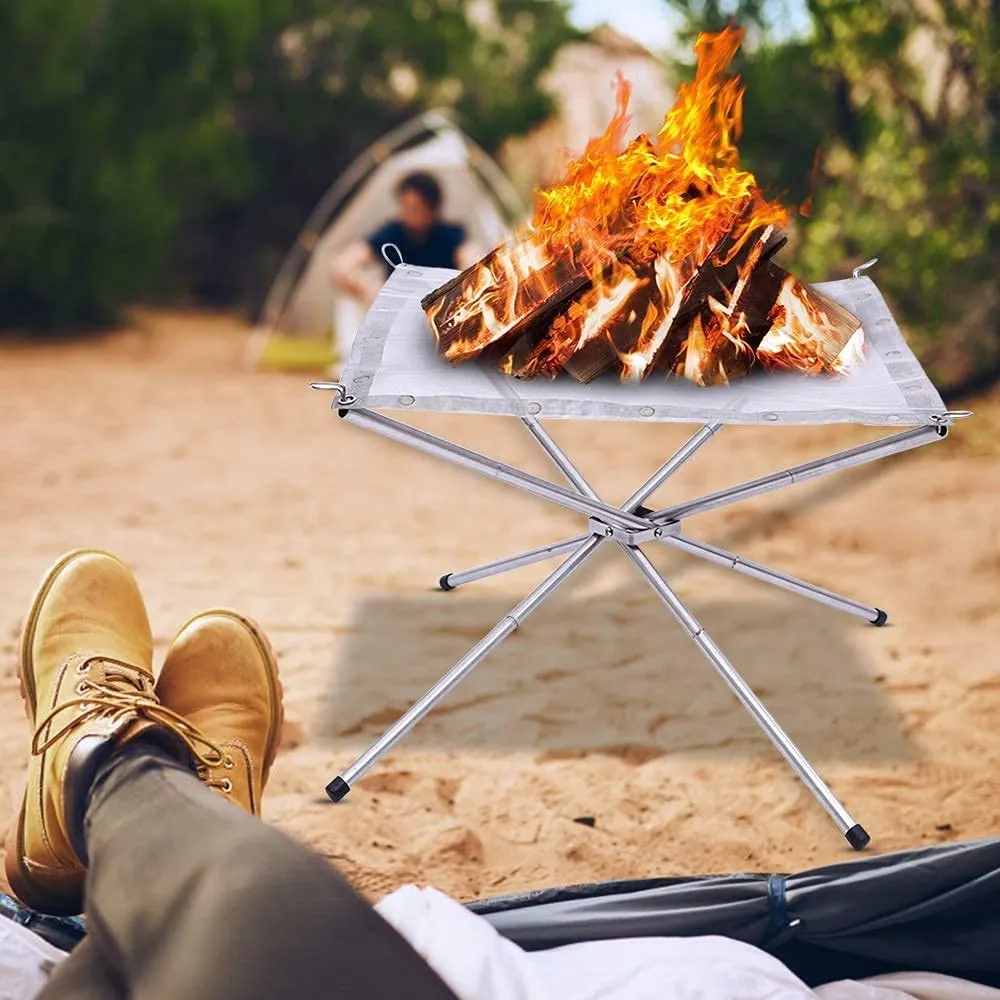 Outdoor Stainless Steel Firepit Campfire Frame