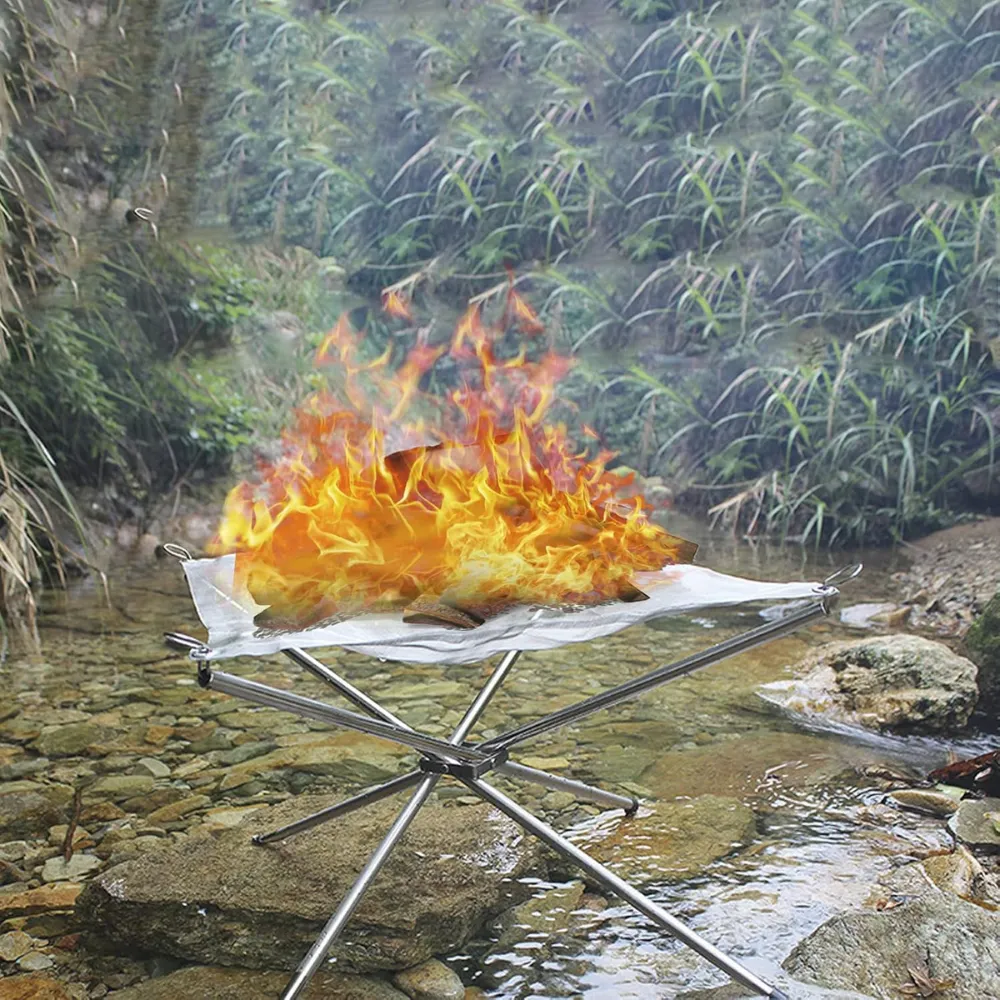 Outdoor Stainless Steel Firepit Campfire Frame