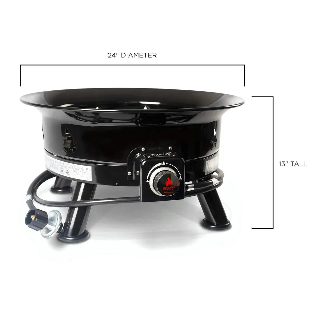 Outland Firebowl 883 Mega Outdoor Propane Gas Fire Pit with UV and Weather Resistant Durable Cover, 24-Inch Diameter 58,000 BTU
