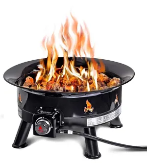 Outland Firebowl 883 Mega Outdoor Propane Gas Fire Pit with UV and Weather Resistant Durable Cover, 24-Inch Diameter 58,000 BTU