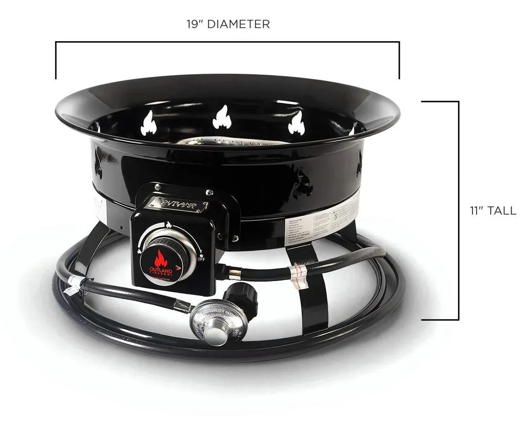 Outland Firebowl 893 Deluxe Outdoor Portable Propane Gas Fire Pit with Cover & Carry Kit, 19-Inch Diameter 58,000 BTU