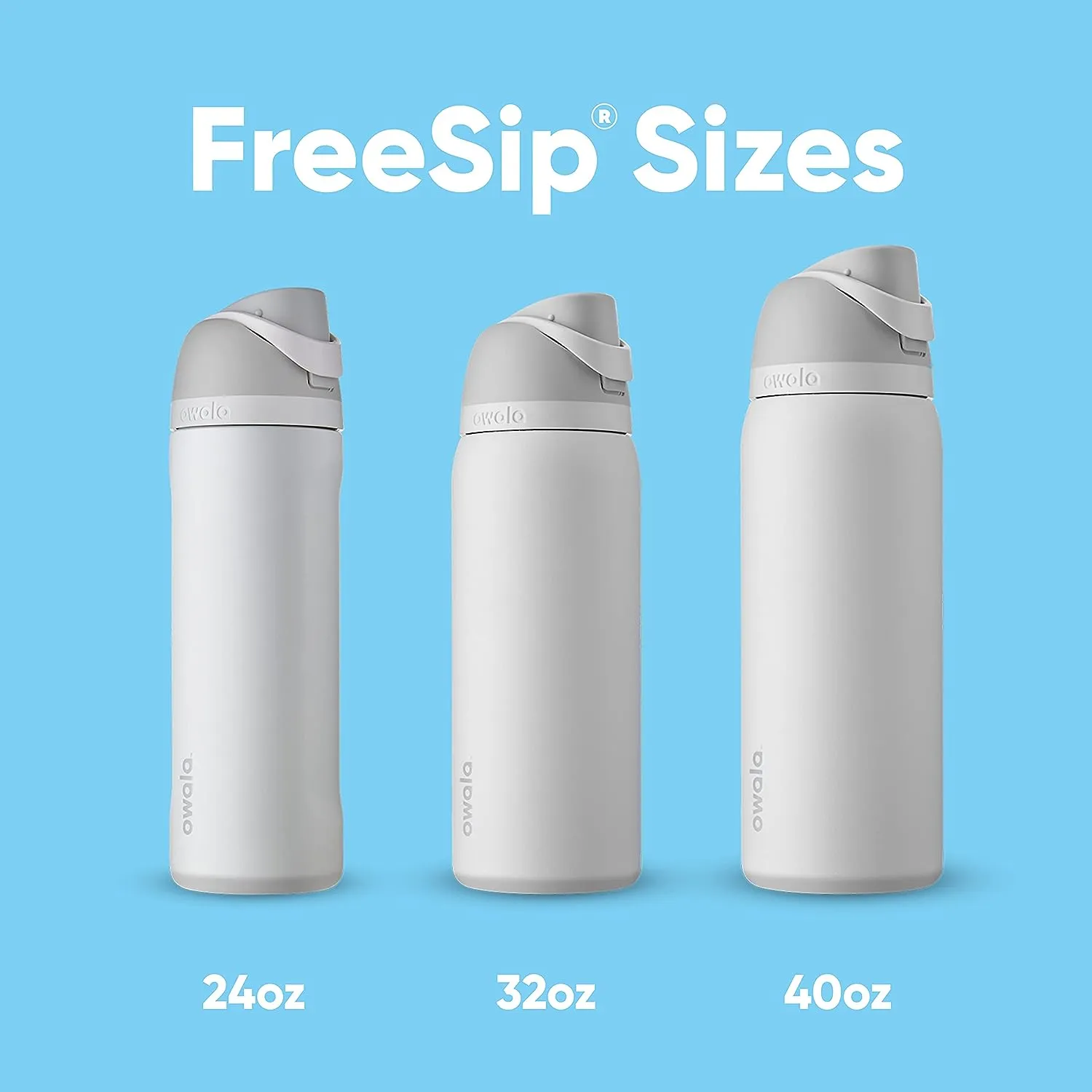 Owala FreeSip Insulated Stainless Steel Water Bottle with Straw for Sports, Travel, and School BPA-Free Sports Water Bottle, 24 oz, Shy Marshmallow