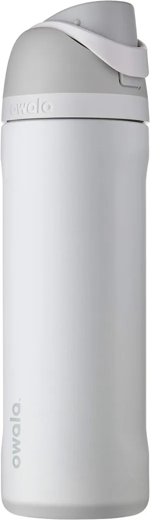 Owala FreeSip Insulated Stainless Steel Water Bottle with Straw for Sports, Travel, and School BPA-Free Sports Water Bottle, 24 oz, Shy Marshmallow