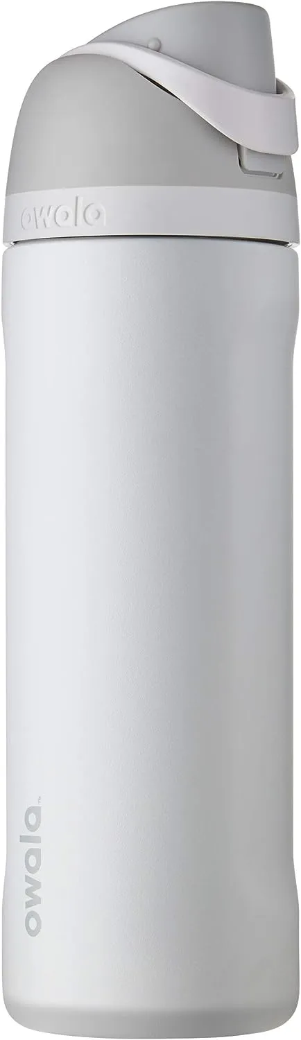 Owala FreeSip Insulated Stainless Steel Water Bottle with Straw for Sports, Travel, and School BPA-Free Sports Water Bottle, 24 oz, Shy Marshmallow