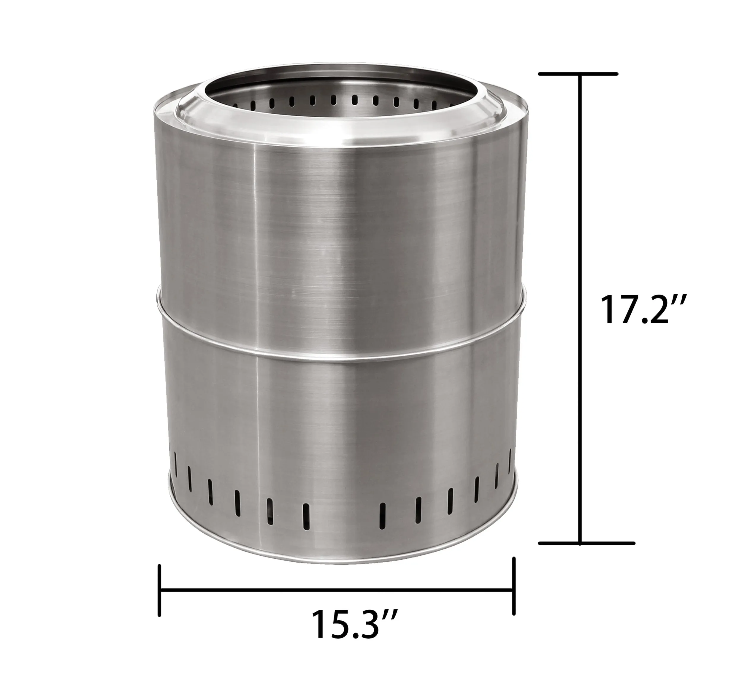 Ozark Trail 15" Collapsible Stainless Steel Fire Pit, Smokeless Fire Pit, for Outside Camping with Carry Bag