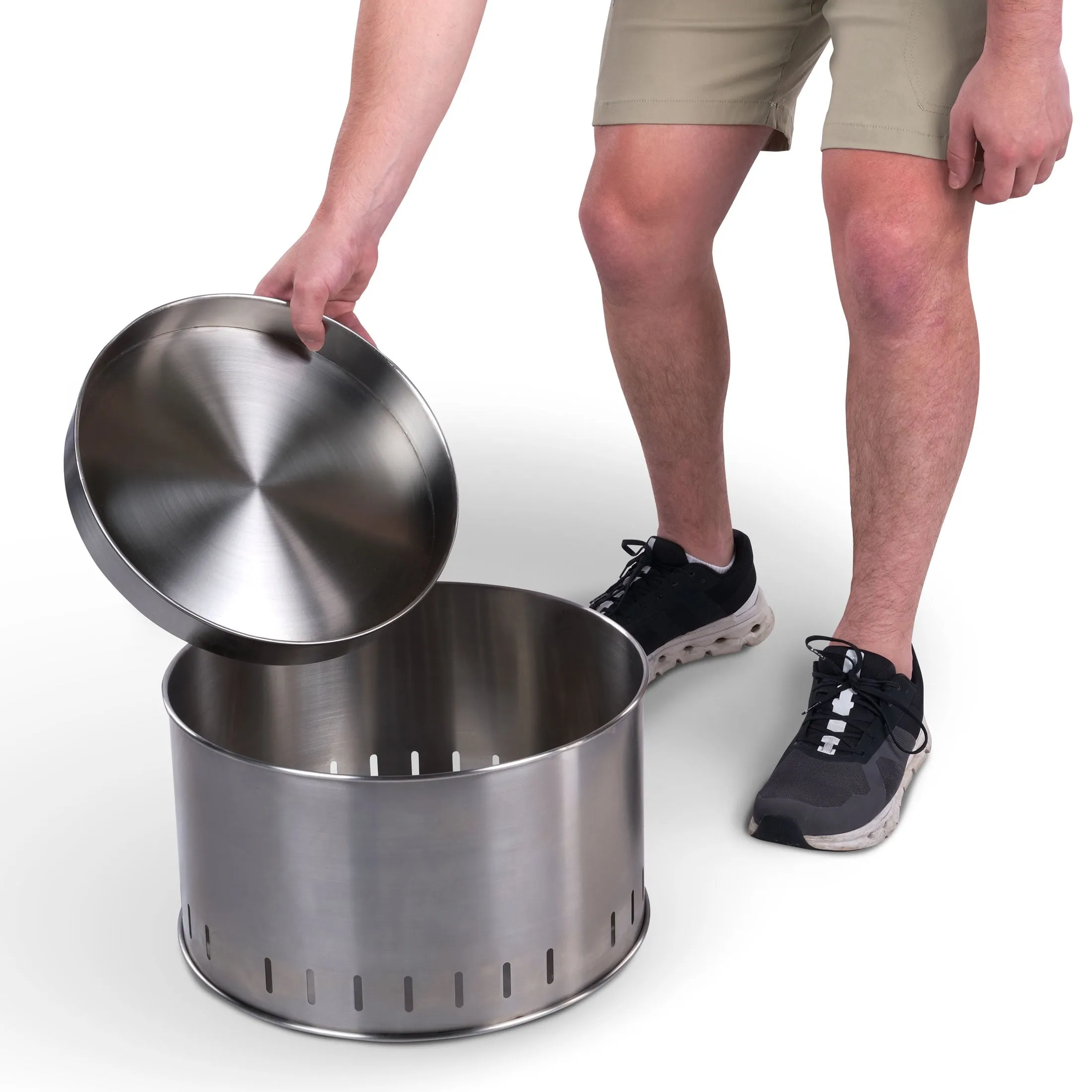 Ozark Trail 15" Collapsible Stainless Steel Fire Pit, Smokeless Fire Pit, for Outside Camping with Carry Bag