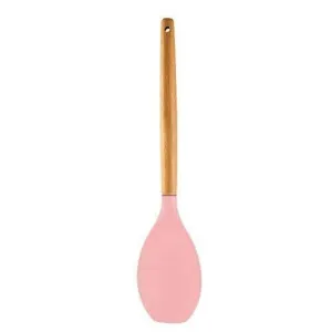 P-Plus International Premium Silicone Spatula with Wood Handle (Pink)