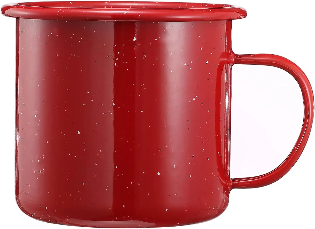 Pack of 2 Outdoor Camping Mugs-Coffee Mug 15 Oz-Enamel Travel Mug Cup,Tea Camp Enamel Cup Set for Drinks Home Office Use/Fishing/Picnics,Outdoor Mountaineering Enthusiasts (Red, 2)