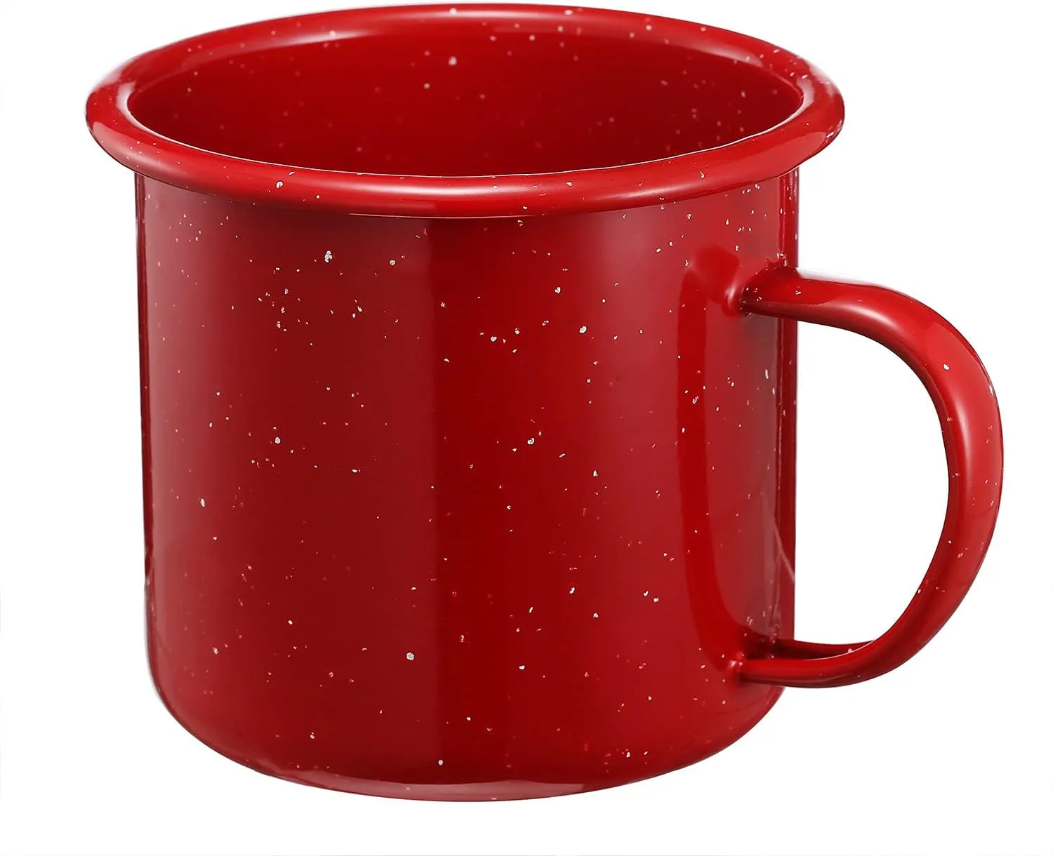 Pack of 2 Outdoor Camping Mugs-Coffee Mug 15 Oz-Enamel Travel Mug Cup,Tea Camp Enamel Cup Set for Drinks Home Office Use/Fishing/Picnics,Outdoor Mountaineering Enthusiasts (Red, 2)