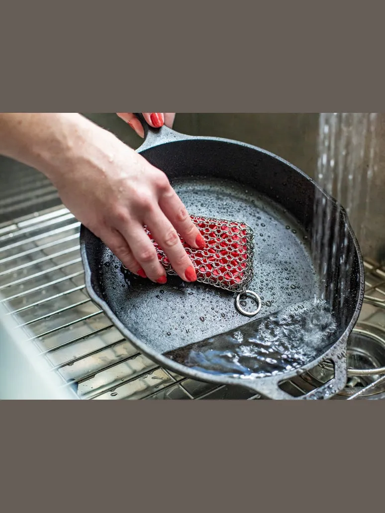Pad  Scrubbing Red Chainmail Cast Iron   ACM10R41