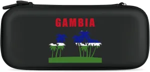 Palm Tree Gambia Flag Compatible with Switch Carrying Case Hard Travel Game Bag Pouch with 15 Games Accessories