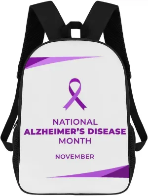 Pancreatic Cancer Awareness Backpack for Worker Business Hiking Travel Bag Shoulders Bag
