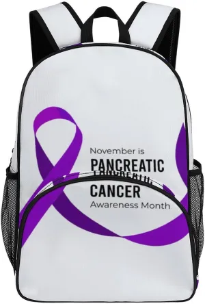 Pancreatic Cancer Awareness Backpack for Worker Teacher Business Hiking Travel Bag Shoulders Bag