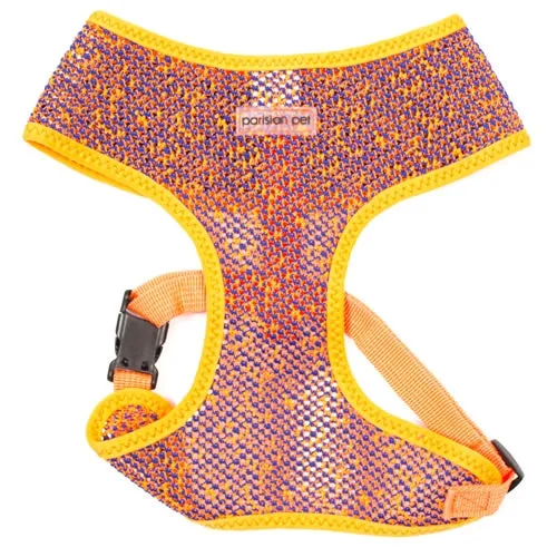 Parisian Pet 'Sport Net Harness' for Dogs & Cats – Comfortable & Adjustable Mesh Harness, Orange & Blue