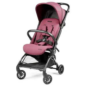 Peg Perego Volo, Ultra Lightweight Carry On Compliant Travel Stroller, Adjustable Features & Reclining Seat - Designed for Everyday Comfort from Newborn to 50lbs, Malva (Dusty Rose)