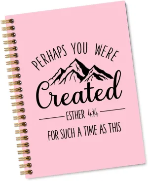 Perhaps You Were Created 160 Blank Pages Pink Spiral Notebook, Funny Office Gifts for Christians, Christian Gifts for Coworker, Religious Gifts for Colleague Women Friend