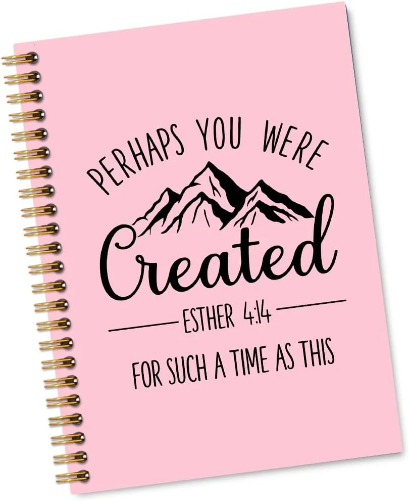 Perhaps You Were Created 160 Blank Pages Pink Spiral Notebook, Funny Office Gifts for Christians, Christian Gifts for Coworker, Religious Gifts for Colleague Women Friend
