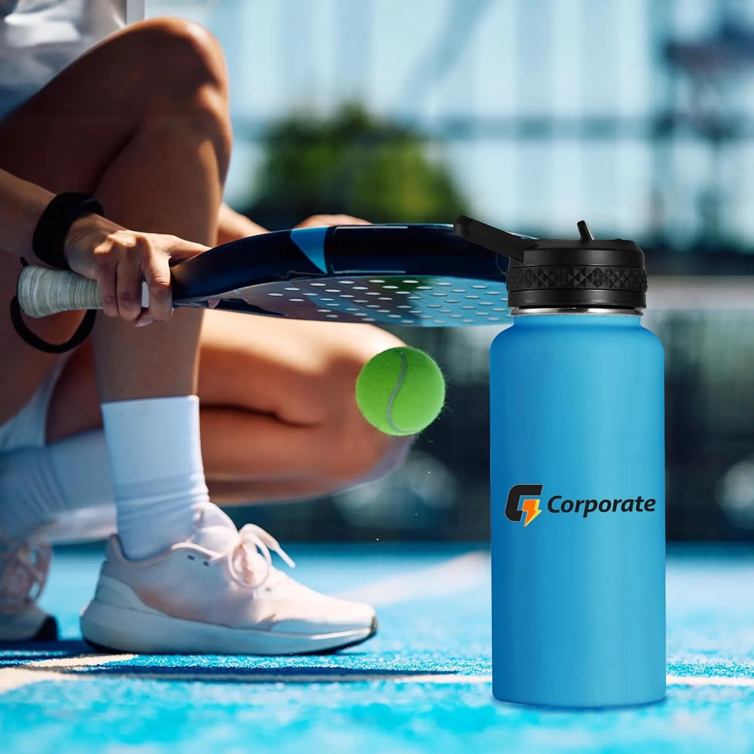 Personalized Custom Water Bottles with Text Logo Print in USA 32oz 100 Pcs Double Wall Stainless Steel Leakproof Wide Mouth Cups with Flip Straw