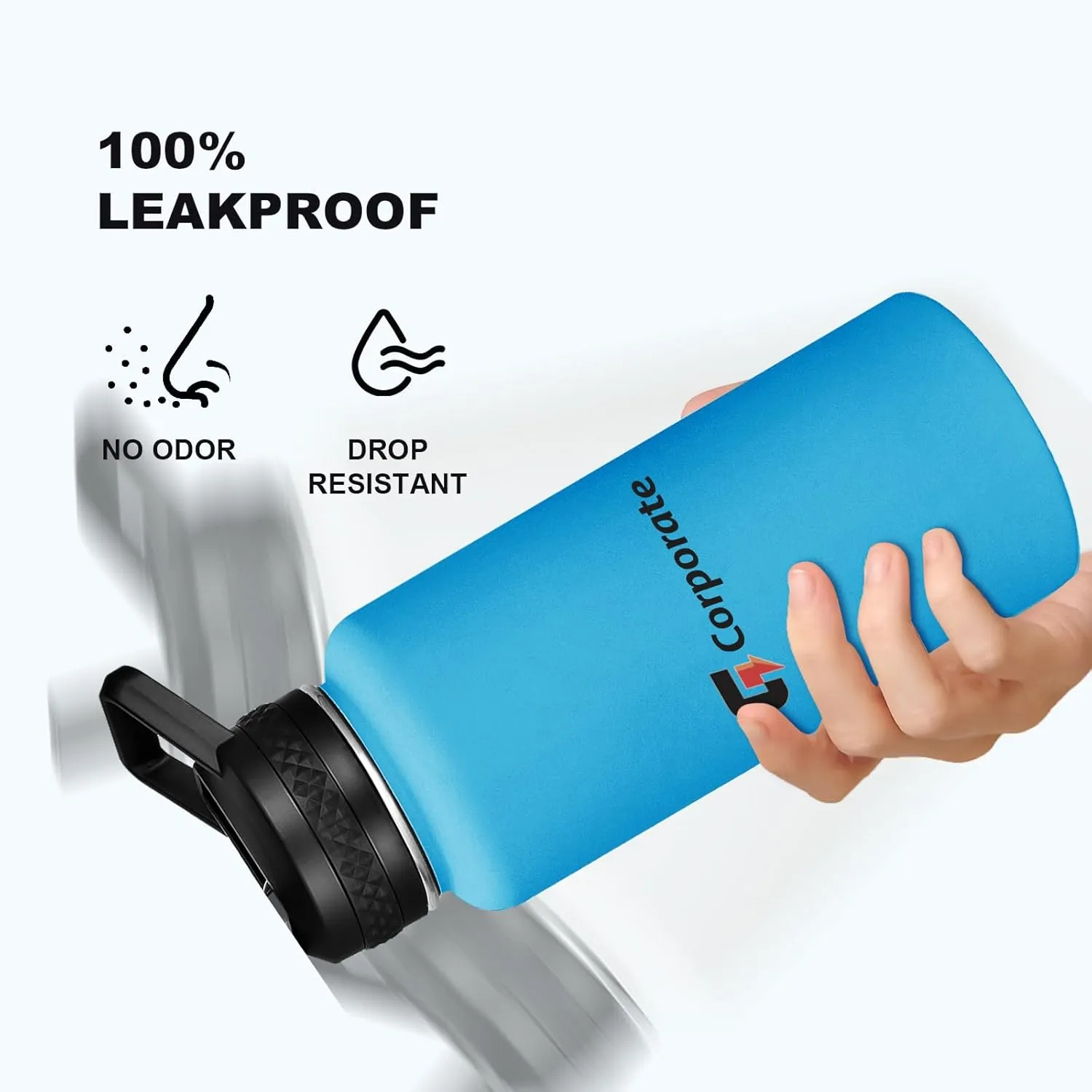 Personalized Custom Water Bottles with Text Logo Print in USA 32oz 100 Pcs Double Wall Stainless Steel Leakproof Wide Mouth Cups with Flip Straw