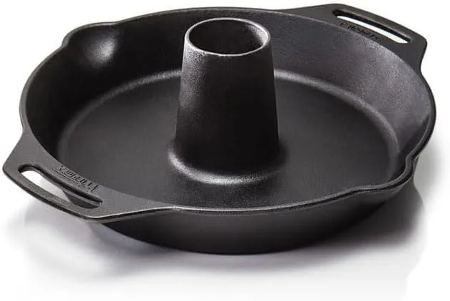 Petromax Poultry Roaster Pan, Cast Iron Roasting Cookware for Oven or Grill, 11.8" x 11.8" x 3.9" with Handles and Pour Spout