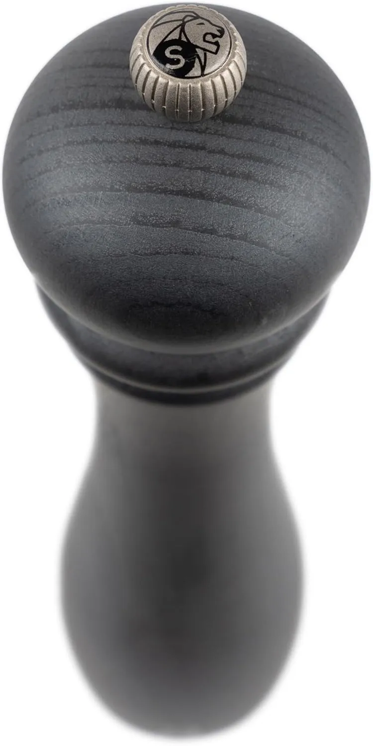 Peugeot Checkmate Salt Mill, 9-Inch Beechwood Grinder with Precision Mechanism - Sleek Design, Ideal for Culinary Enthusiasts - Limited Edition Essential Cookware (Graphite)