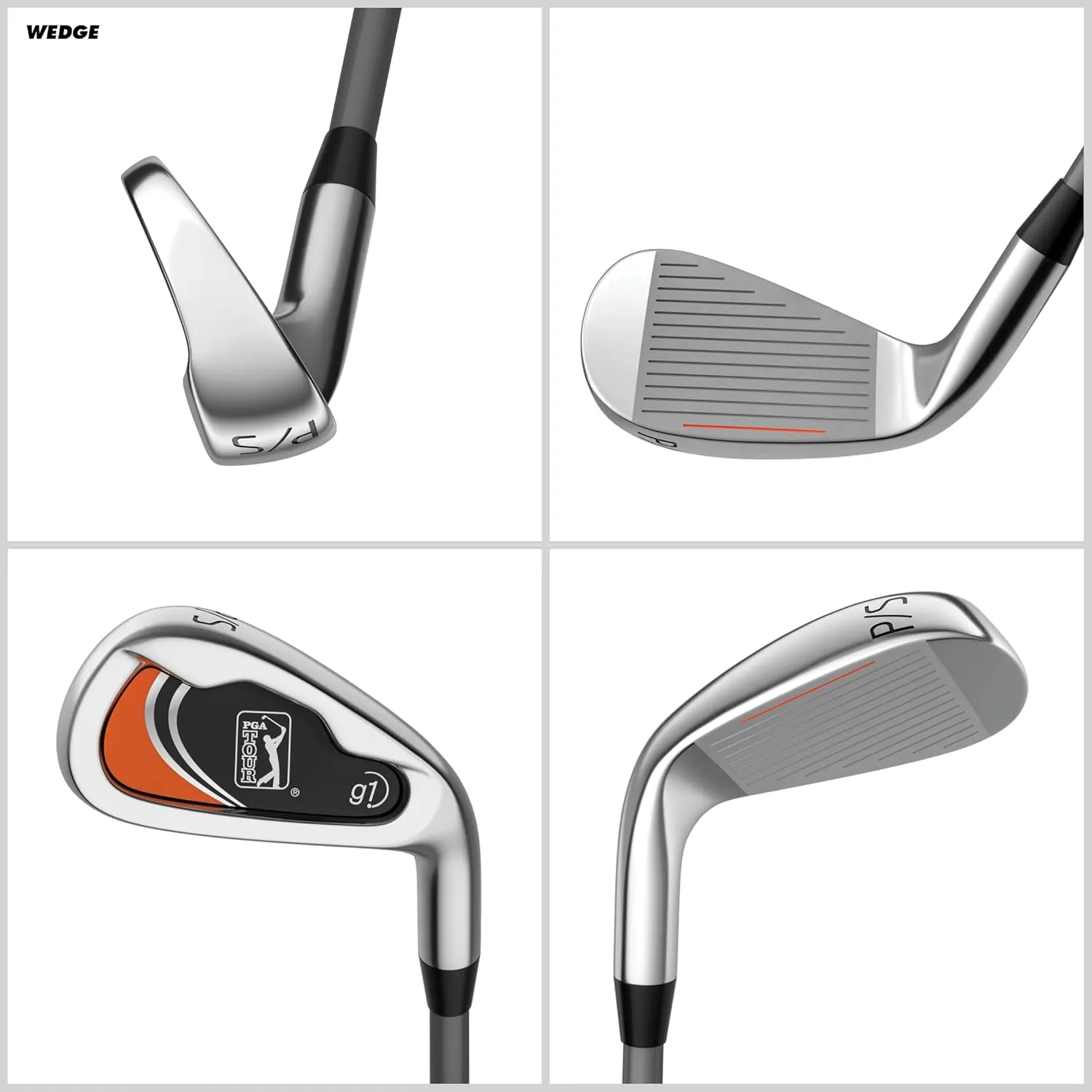 PGA TOUR Youth Golf Club Set for Ages 8-12 (4’8”-5’2”) and 12  (5’2” ), Right and Left-Handed Kids Golf Sets – Beginner Junior Golf Clubs with Lightweight Stand Bag, Mallet Putter, Hybrid, Driver
