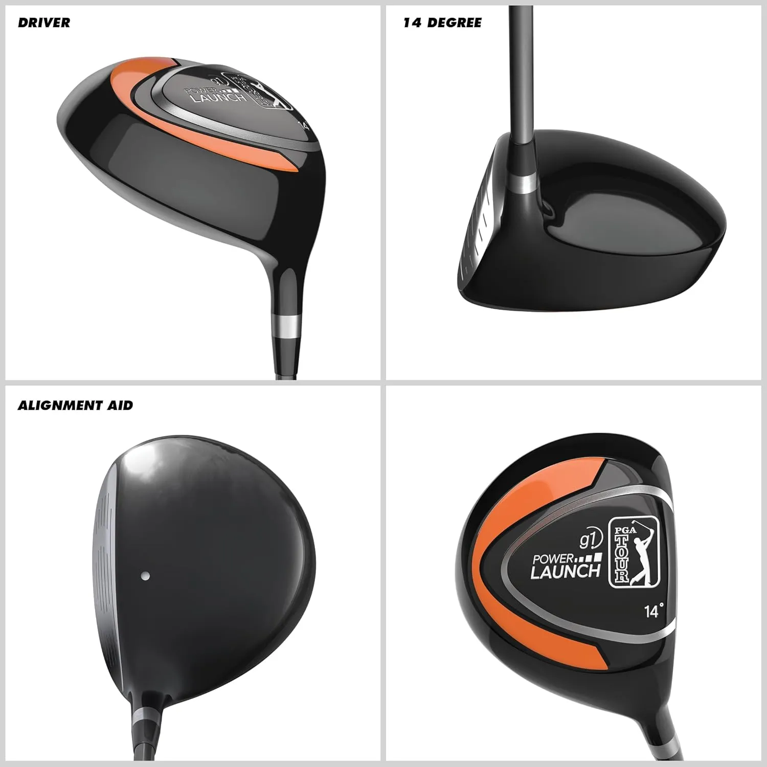PGA TOUR Youth Golf Club Set for Ages 8-12 (4’8”-5’2”) and 12  (5’2” ), Right and Left-Handed Kids Golf Sets – Beginner Junior Golf Clubs with Lightweight Stand Bag, Mallet Putter, Hybrid, Driver