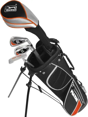 PGA TOUR Youth Golf Club Set for Ages 8-12 (4’8”-5’2”) and 12  (5’2” ), Right and Left-Handed Kids Golf Sets – Beginner Junior Golf Clubs with Lightweight Stand Bag, Mallet Putter, Hybrid, Driver