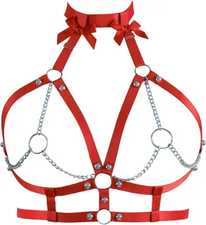 Plus Size Harness Bra Women Body Chain Gothic Butterfly Lingerie Punk Cage Hollow Out Gothic Halloween Rave Clothing
