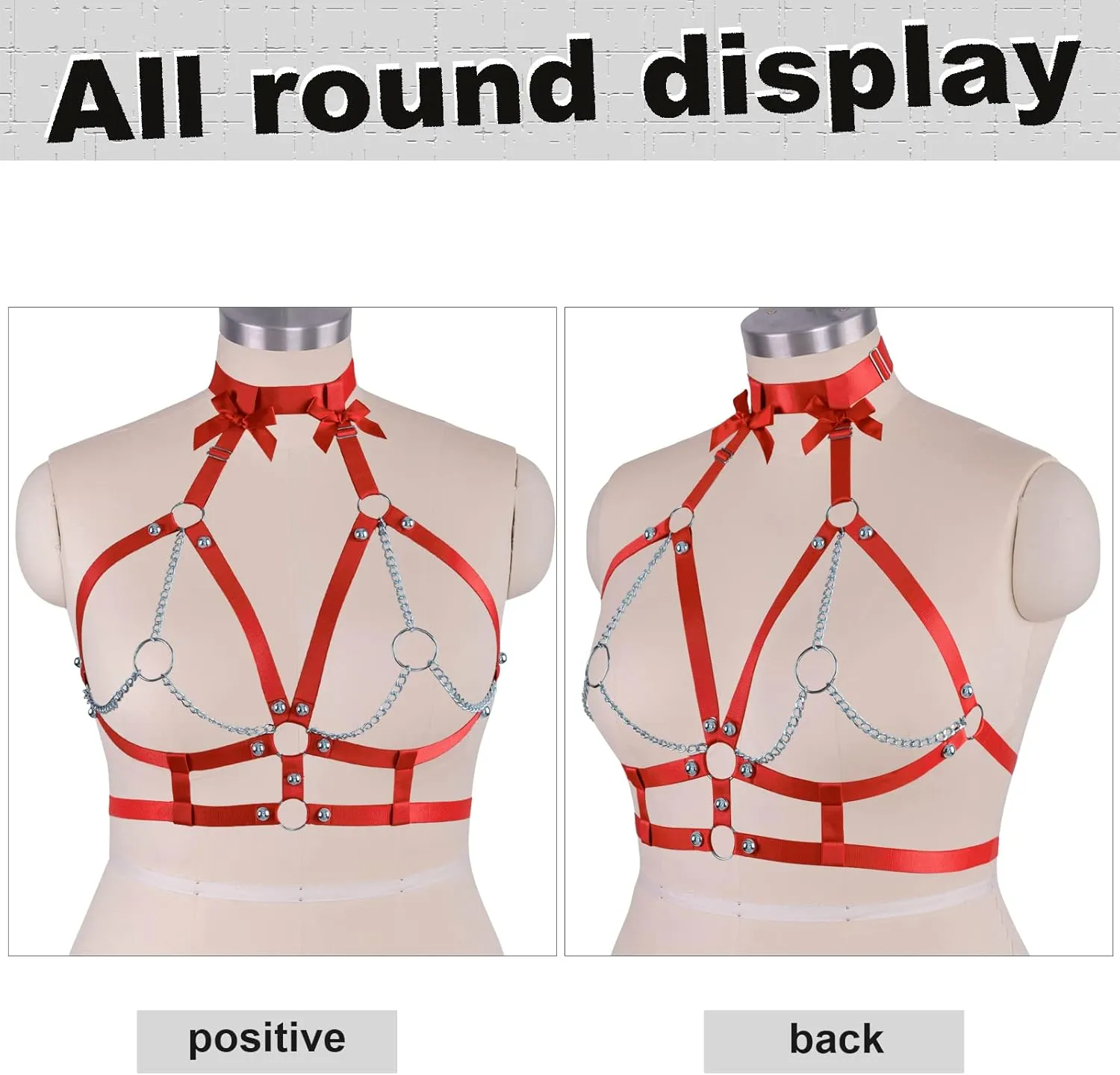 Plus Size Harness Bra Women Body Chain Gothic Butterfly Lingerie Punk Cage Hollow Out Gothic Halloween Rave Clothing
