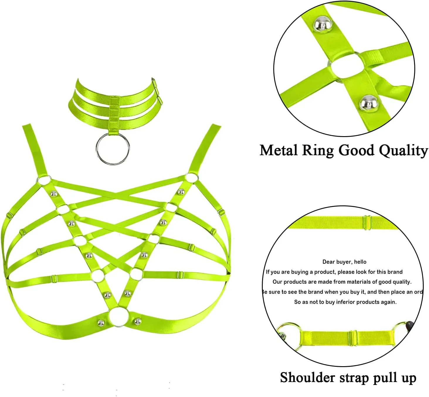 Plus Size Women's Waist Harness Belt Body Full Cage Strappy Bra Lingerie Gothic Tops Hollow Out Halloween Rave Clothing