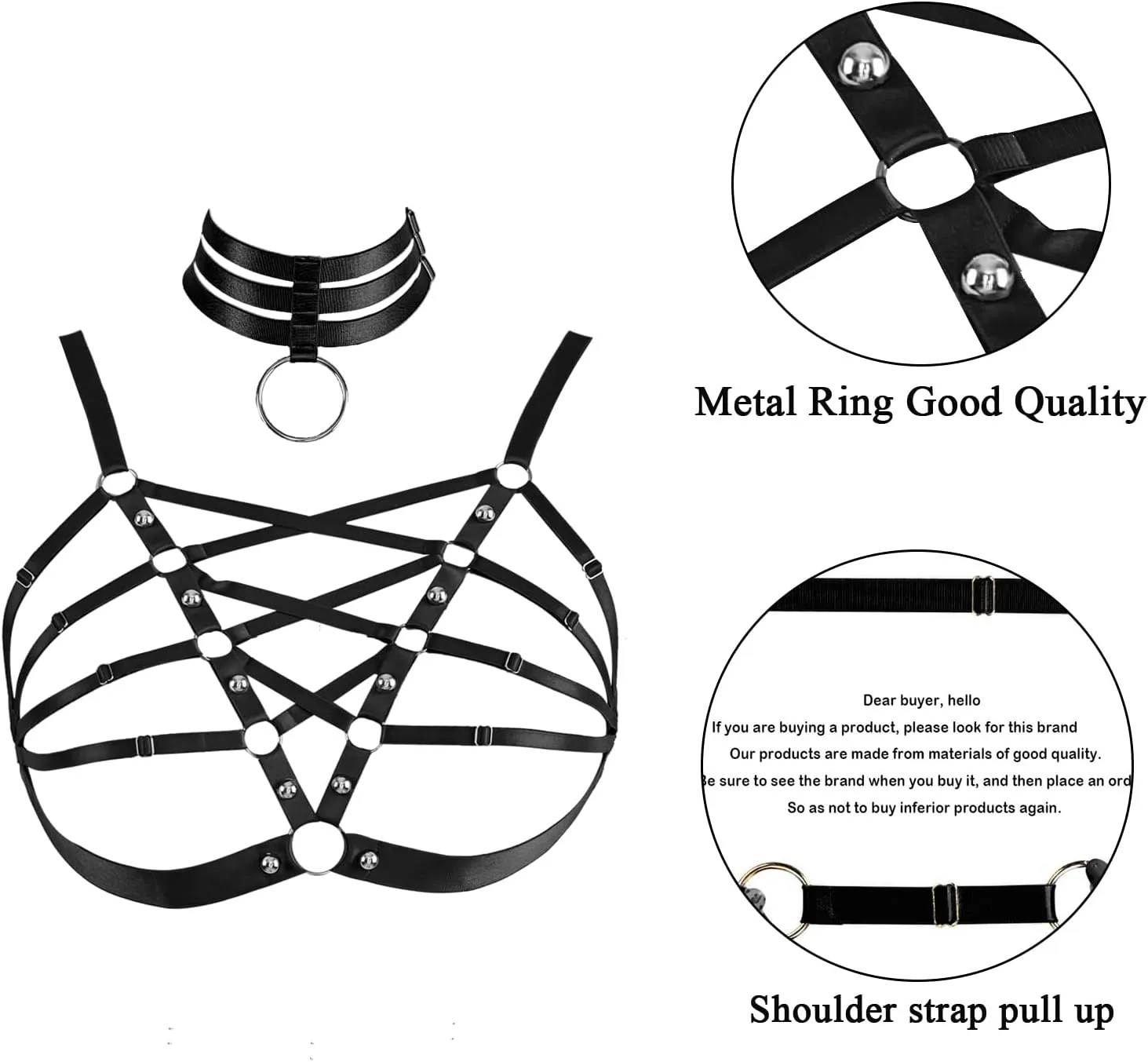 Plus Size Women's Waist Harness Belt Body Full Cage Strappy Bra Lingerie Gothic Tops Hollow Out Halloween Rave Clothing