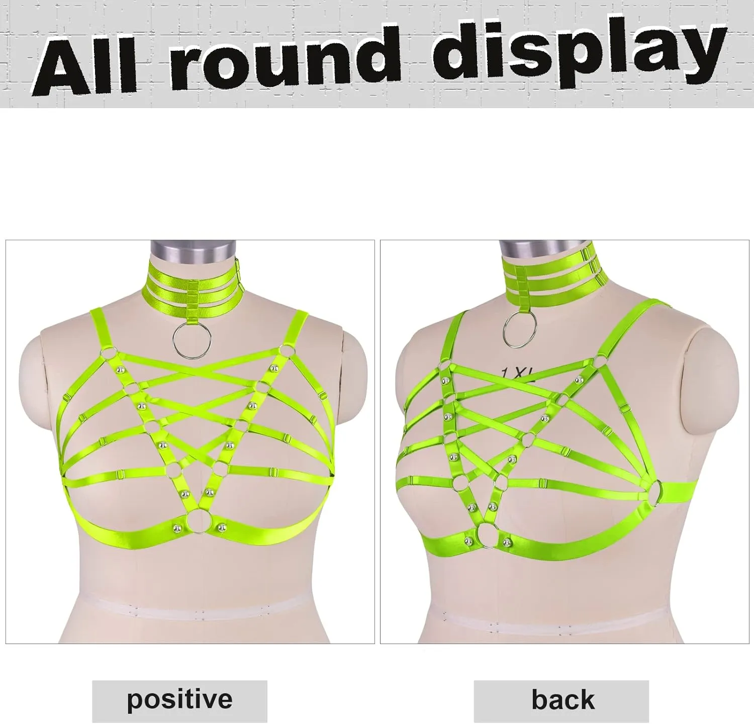 Plus Size Women's Waist Harness Belt Body Full Cage Strappy Bra Lingerie Gothic Tops Hollow Out Halloween Rave Clothing