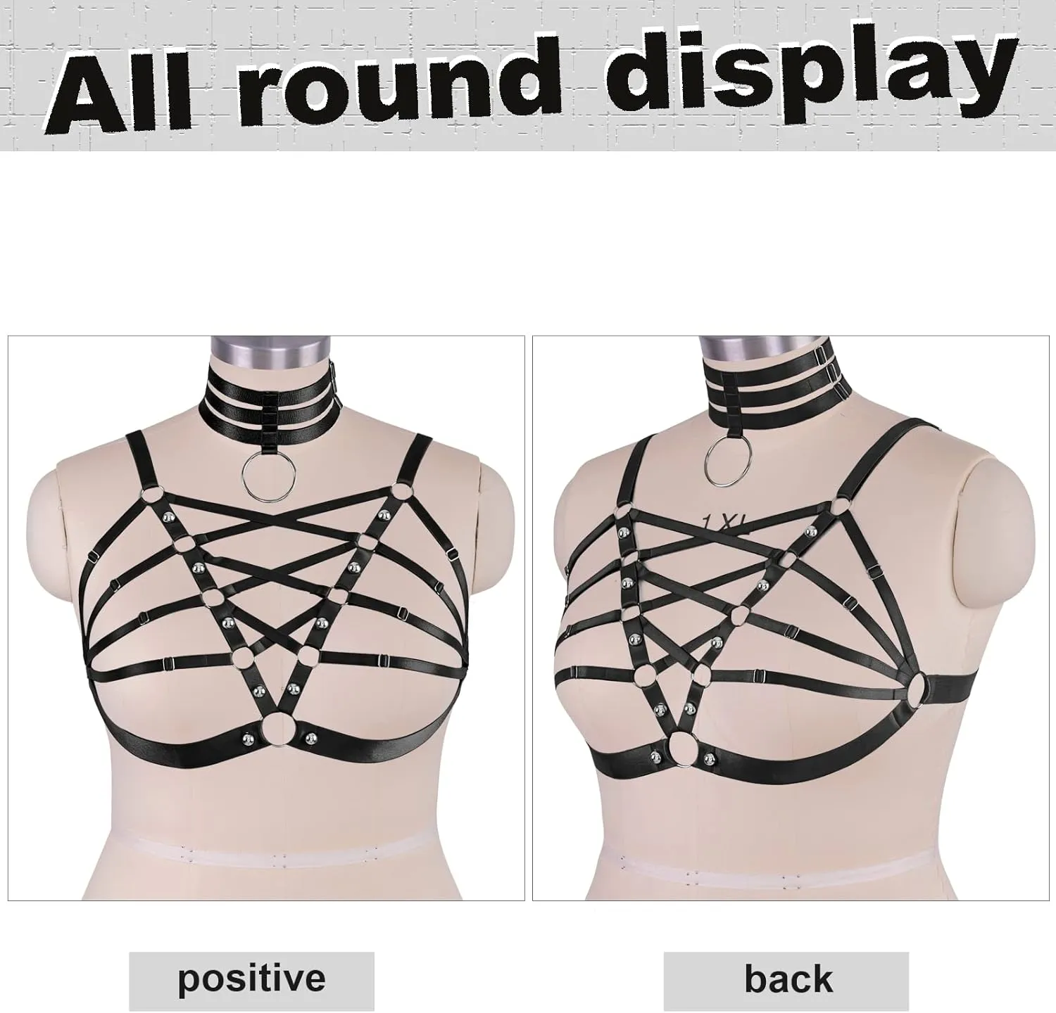 Plus Size Women's Waist Harness Belt Body Full Cage Strappy Bra Lingerie Gothic Tops Hollow Out Halloween Rave Clothing
