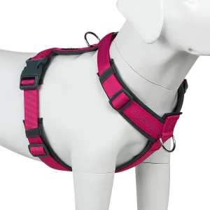 Plutus Pet No Pull Dog Harness, Adjustable Nylon Harness with Soft Padding, Reflective and Heavy Duty Dog Harness for Small, Medium, Large Dogs(Hot Pink, M)