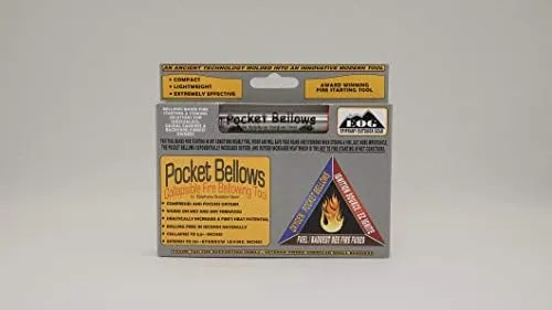 Pocket Bellows - Weatherproof Collapsible Fire Bellowing Tool for Starting Fire- an Essential Camping Gear