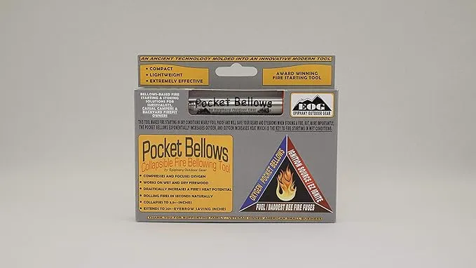 Pocket Bellows - Weatherproof Collapsible Fire Bellowing Tool for Starting Fire- an Essential Camping Gear