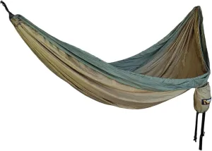 Portable Camping Hammock - Double Camping Hammock (Green) - Comfortable Camping Hammock - Up to 550 lbs - 10ft Long Hammock - Lightweight Parachute Nylon - Free Pillow