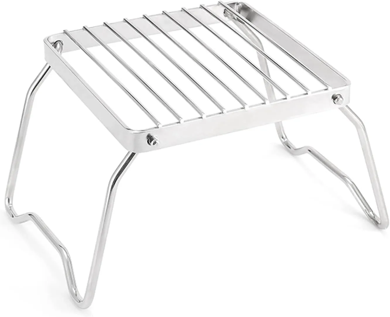 Portable Folding Campfire Grills Stainless Camp Grills Grate Camping BBQ Grills Stand With Legs Outdoors Cooking Hiking