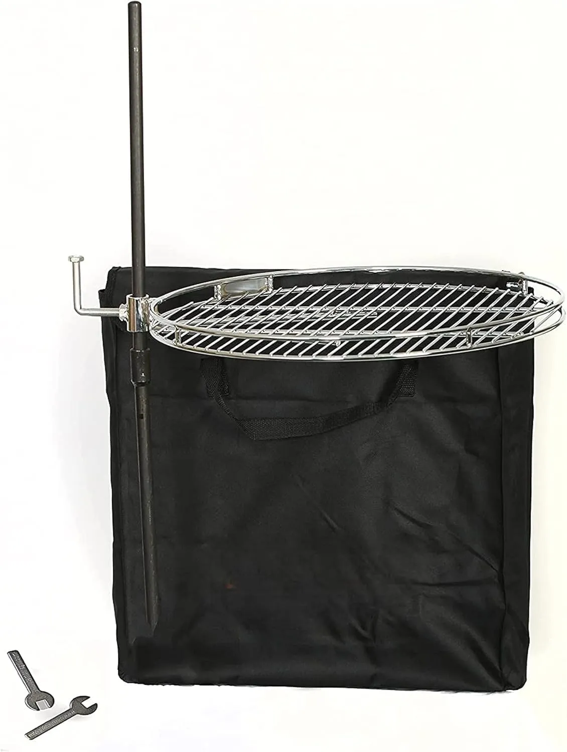 Portable ORB Campfire Grill, 18" Dia, HD Stainless Steel Rack with 2 Piece Stake, Free Carrying bag, 9 lbs.