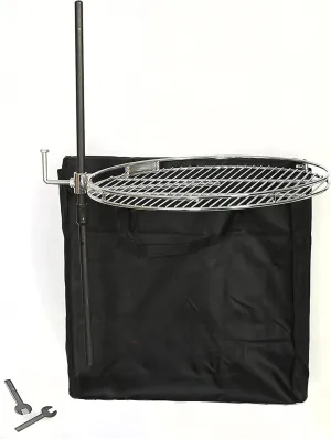 Portable ORB Campfire Grill, 18" Dia, HD Stainless Steel Rack with 2 Piece Stake, Free Carrying bag, 9 lbs.