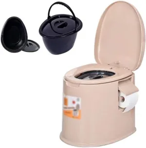 Portable Toilet Portable Toilet,Home Mobile Toilets for Elderly Pregnant Women,with Tissue Box,Simple Camping Toilet (Color : Orange, Size : Style 2) (Orange Style 1)