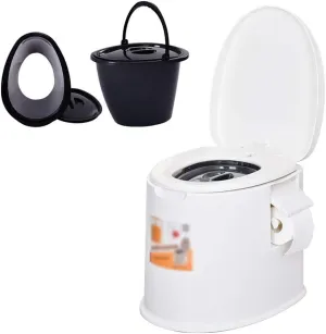 Portable Toilet Portable Toilet,Home Mobile Toilets for Elderly Pregnant Women,with Tissue Box,Simple Camping Toilet (Color : Orange, Size : Style 2) (White Style 1)