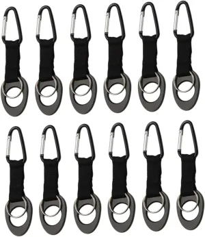 Portable Water Bottle Carabiner Set of 12 Strong Mountaineering Buckles Snap Clip for Camping