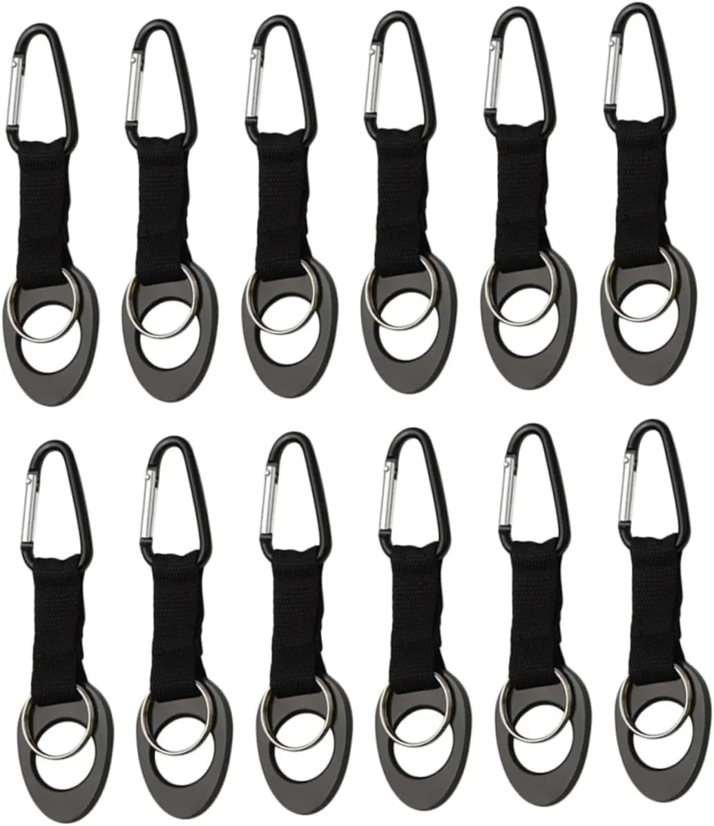 Portable Water Bottle Carabiner Set of 12 Strong Mountaineering Buckles Snap Clip for Camping